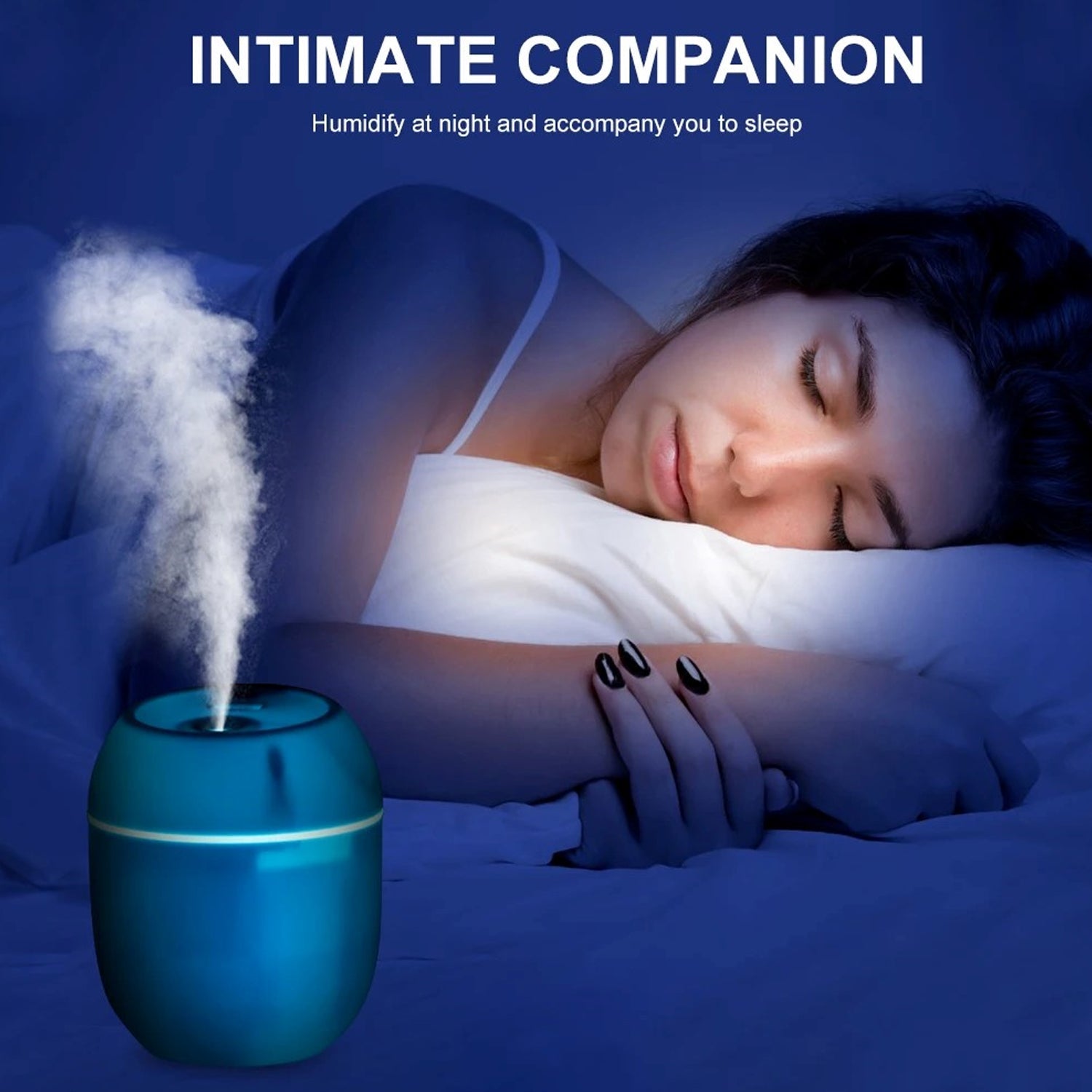 Portable Lighting Mini Humidifier, USB Personal Desktop Air Humidifier for Baby Bedroom Travel Office Home with Light, Cool Mist Humidifier, Essential Oil Diffusers, Cool Mist Humidifiers (250 ML) - Bhavnagar Deodap