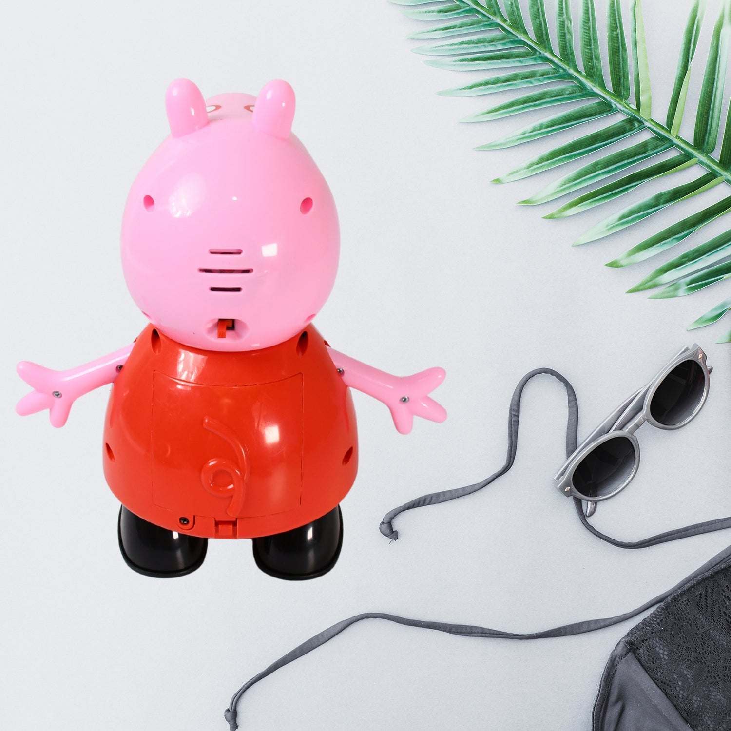 Pig Children Play toy, Pretend Play Toy Fun Gift for Kids, Movable Hands, Legs Pig Pretend Play Toy Set for Kids Children with Soft Rubber Material (1 Pc / Battery Not included) - Bhavnagar Deodap