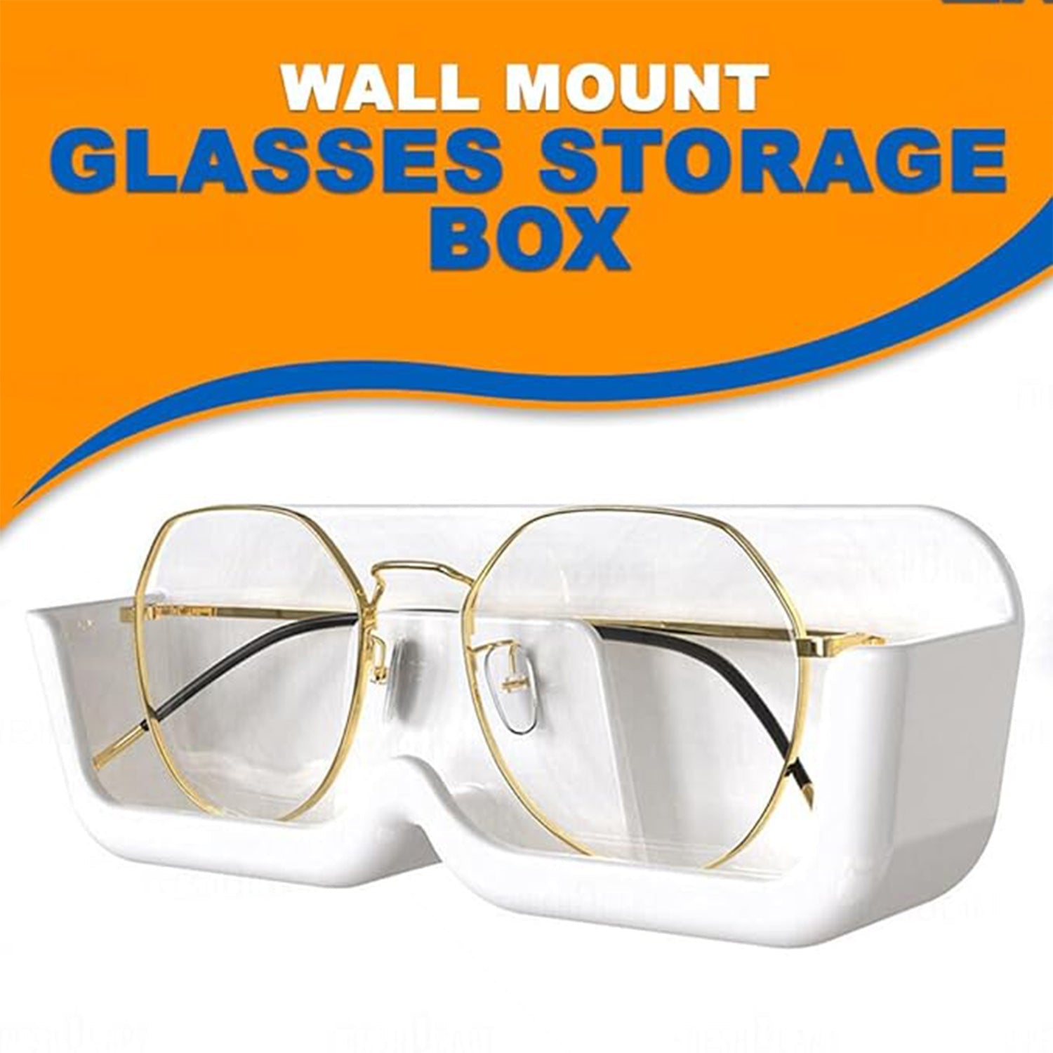 Wall Mount Sunglass Organizer Simple Space Saving Glasses Storage Box Eyewear Stand Holder for Showcase Bedroom Apartment With 2 pc Double Sided Adhesive Sticker (2 Pcs Set) - Bhavnagar Deodap