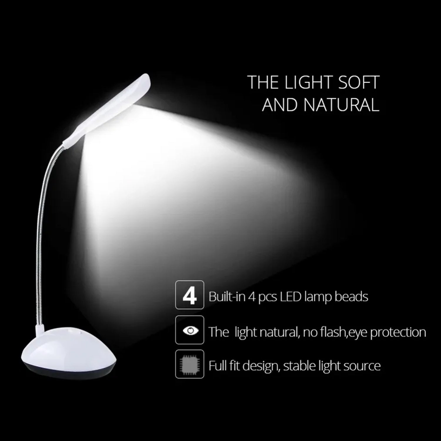 Fashion Wind LED Desk Light, LED Lamps Button Control, Portable Flexible Neck Eye-Caring Table Reading Lights for Reading / Relaxation / Bedtime - Bhavnagar Deodap