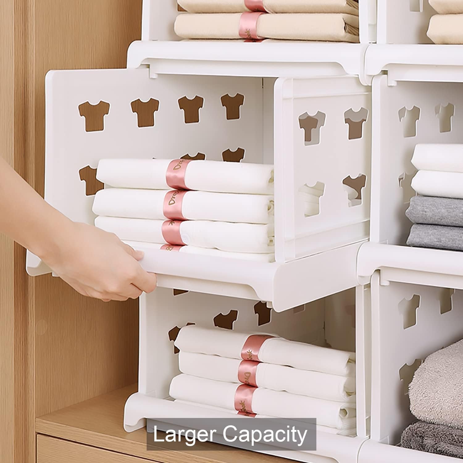 4 Layer Stackable Multifunctional Storage,for Clothes Foldable Drawer Shelf Basket Utility Cart Rack Storage Organizer Cart for Kitchen, Pantry Closet, Bedroom, Bathroom, Laundry (4 Layer 1 Pc) - Bhavnagar Deodap