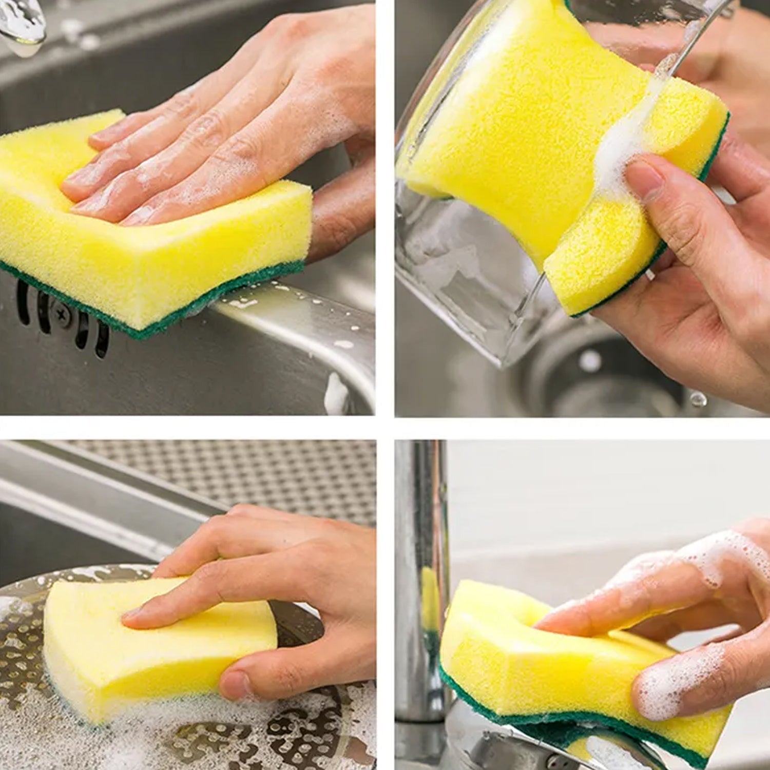 Multi-Purpose Small, Medium & Big 2 In 1 Color Scratch Scrub Sponges, Sponge, Wear Resistance, Dish Washing Tool, High Friction Resistance Furniture for Refrigerator Sofa for Kitchen, Household (1 Pc) - Bhavnagar Deodap