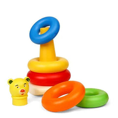 Plastic Baby Kids Teddy Stacking Ring Jumbo Stack Up Educational Toy 5pc - Bhavnagar Deodap