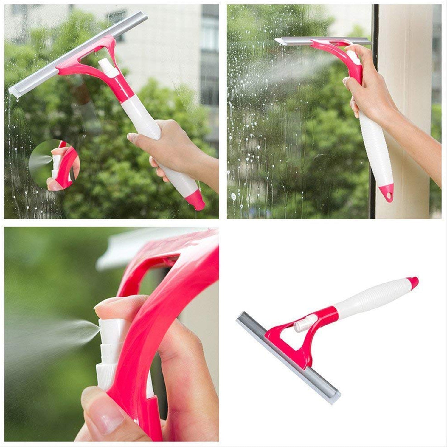 All-in-One Cleaning Brush: Spray, Wash, & Wipe (Windows, Glass, Car) (1 Pc) - Bhavnagar Deodap