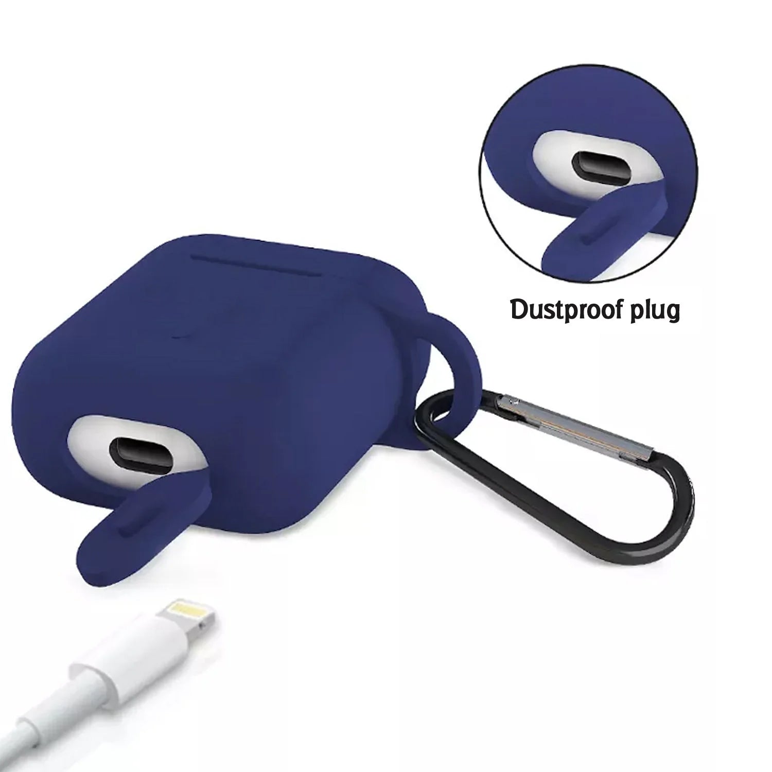 Silicone Shockproof Protection Wireless Headphones Carrying Box Cover with Metal Keychain - Bhavnagar Deodap