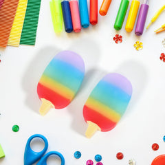 Jelly Popsicle Shape Fancy &amp; Stylish Erasers, Mini Eraser Creative Cute Novelty Eraser for Children Eraser Set for Return Gift, Birthday Party, School Prize (2 Pc Set| Mix Design) - Bhavnagar Deodap