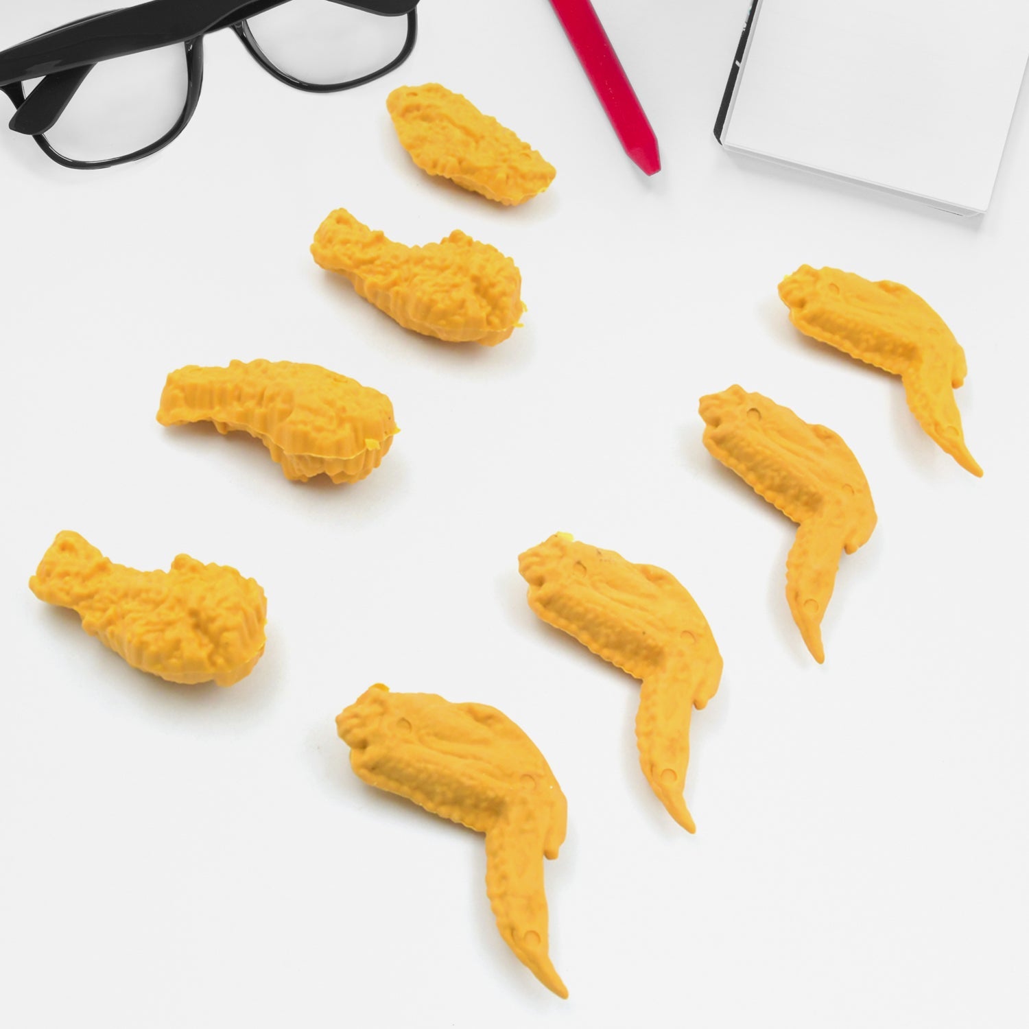 Cute Erasers, Pencil Eraser, Chicken Wings Chicken Legs Eraser Student School Supplies Gifts Chicken Rubber Drawing Small Eraser Office Accessory Fun Back to School Supplies Gifts Party Favor for Kids Adults Students (8 Pcs Set) - Bhavnagar Deodap