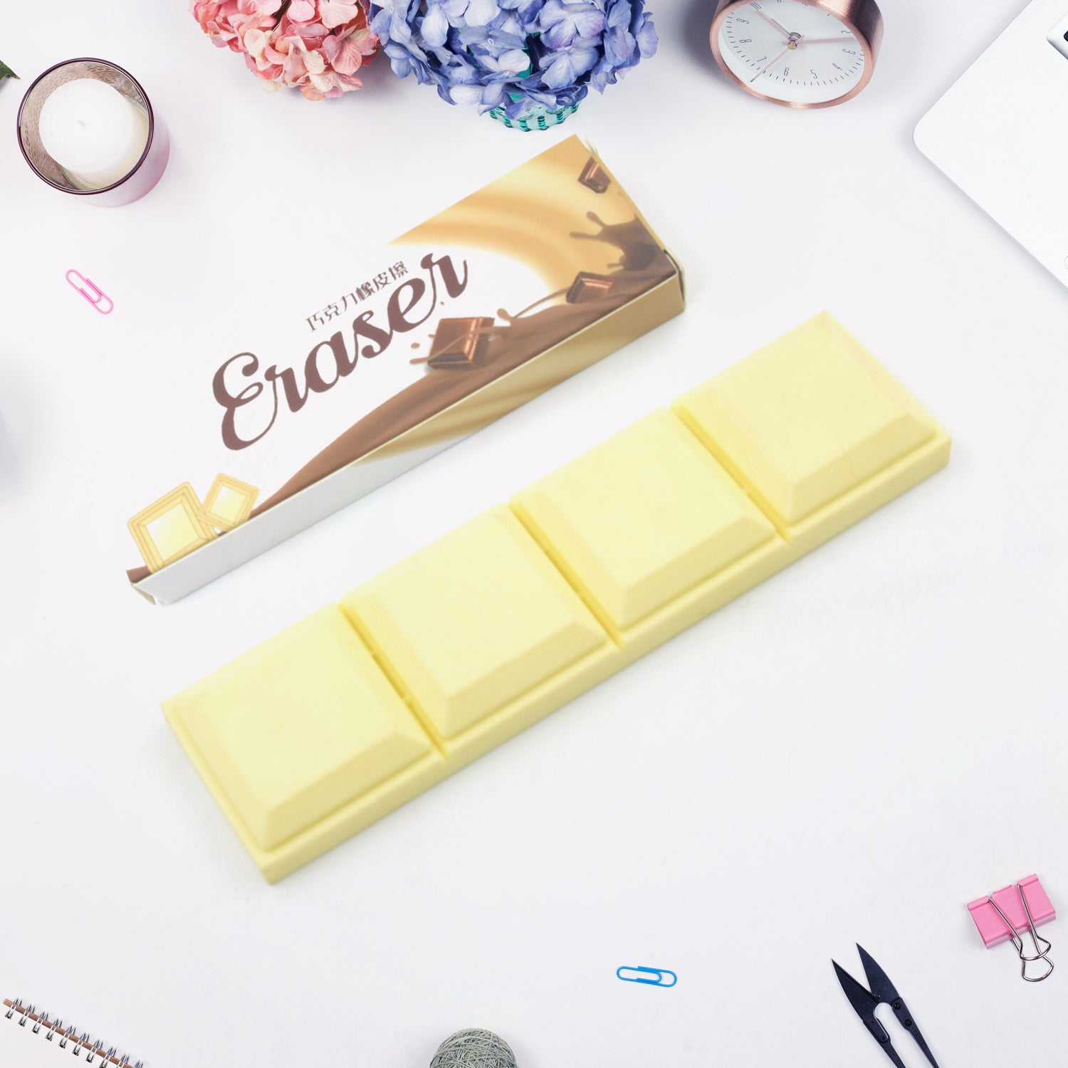 3D Chocolate Shaped Erasers Soft Pencil Erasers Supplies for Office School Students Drawing Writing Classroom Rewards for Return Gift, Birthday Party, School Prize (1 Pc 4 grid) - Bhavnagar Deodap