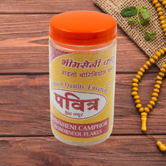 Natural Bhimsheni Camphor (Kapoor) Bhimseni Camphor Kapoor / Kapur Isoborneol Flakes Jar 100gm - Bhavnagar Deodap