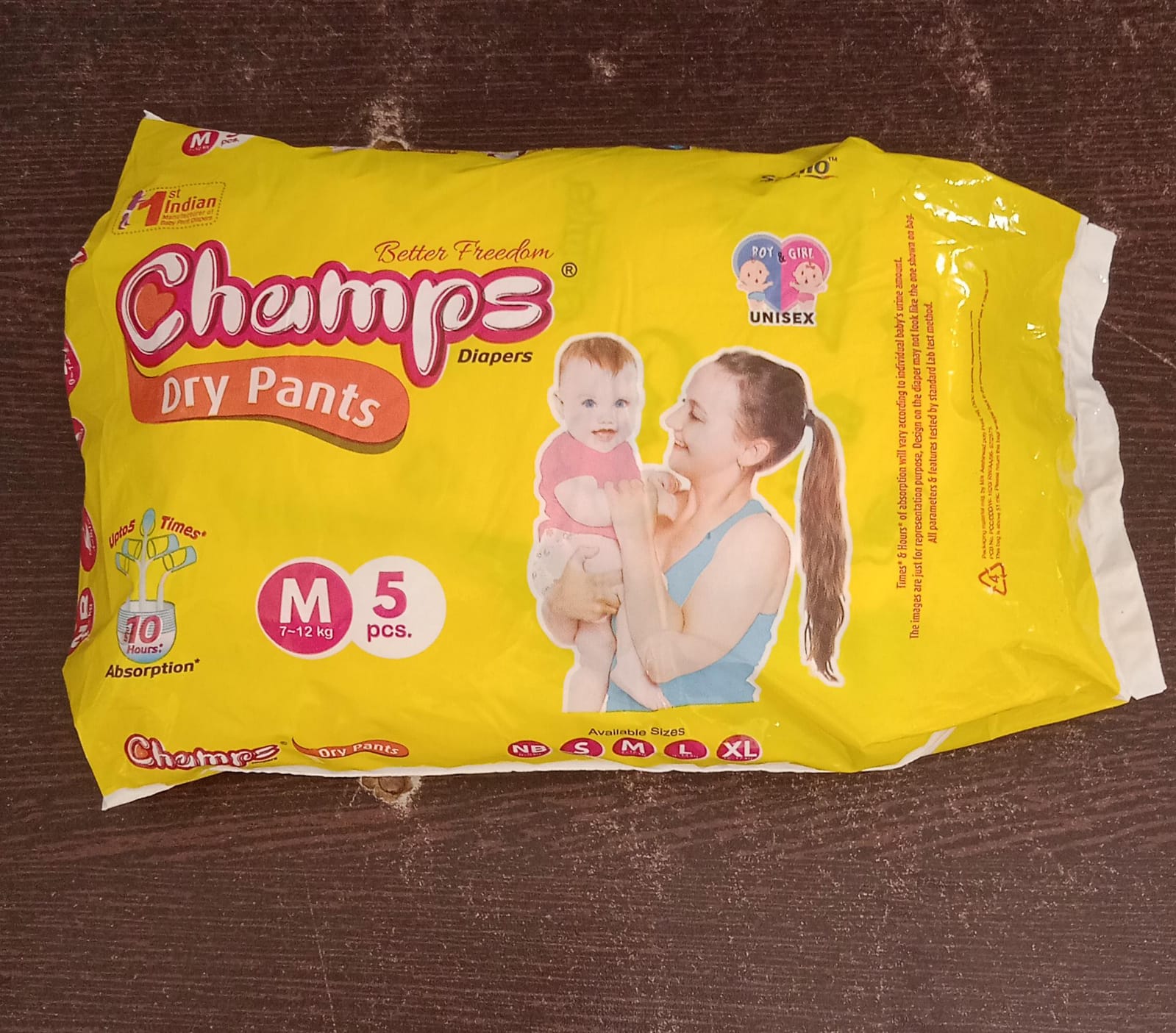 Champs Travel Diapers (Medium, 5 Pcs): Leakproof, Soft & Dry, Baby Diaper Pants - Bhavnagar Deodap