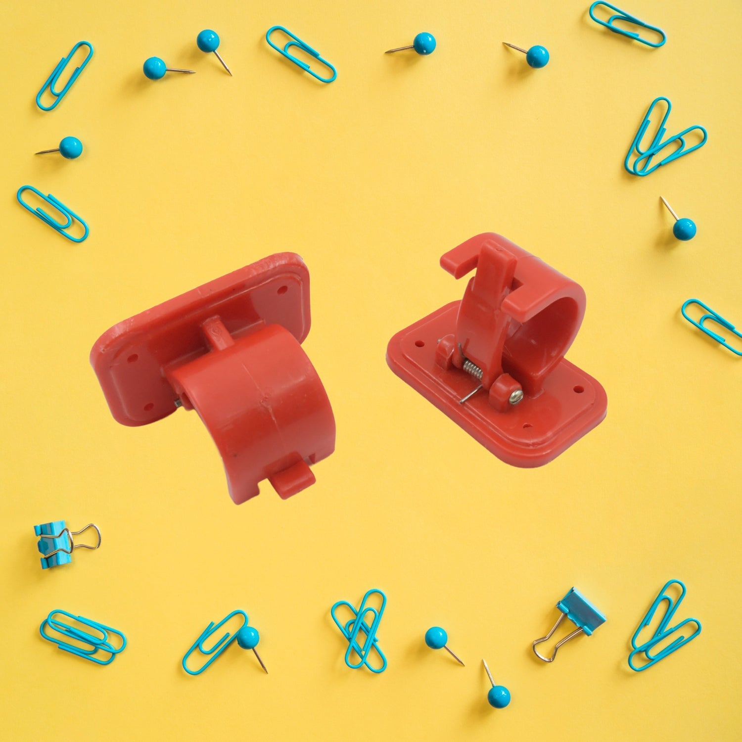 Drill-In Curtain Rod Brackets (2 Pc): Adjustable Hooks, Screws Included (Mix Color), Bathroom, Kitchen - Bhavnagar Deodap