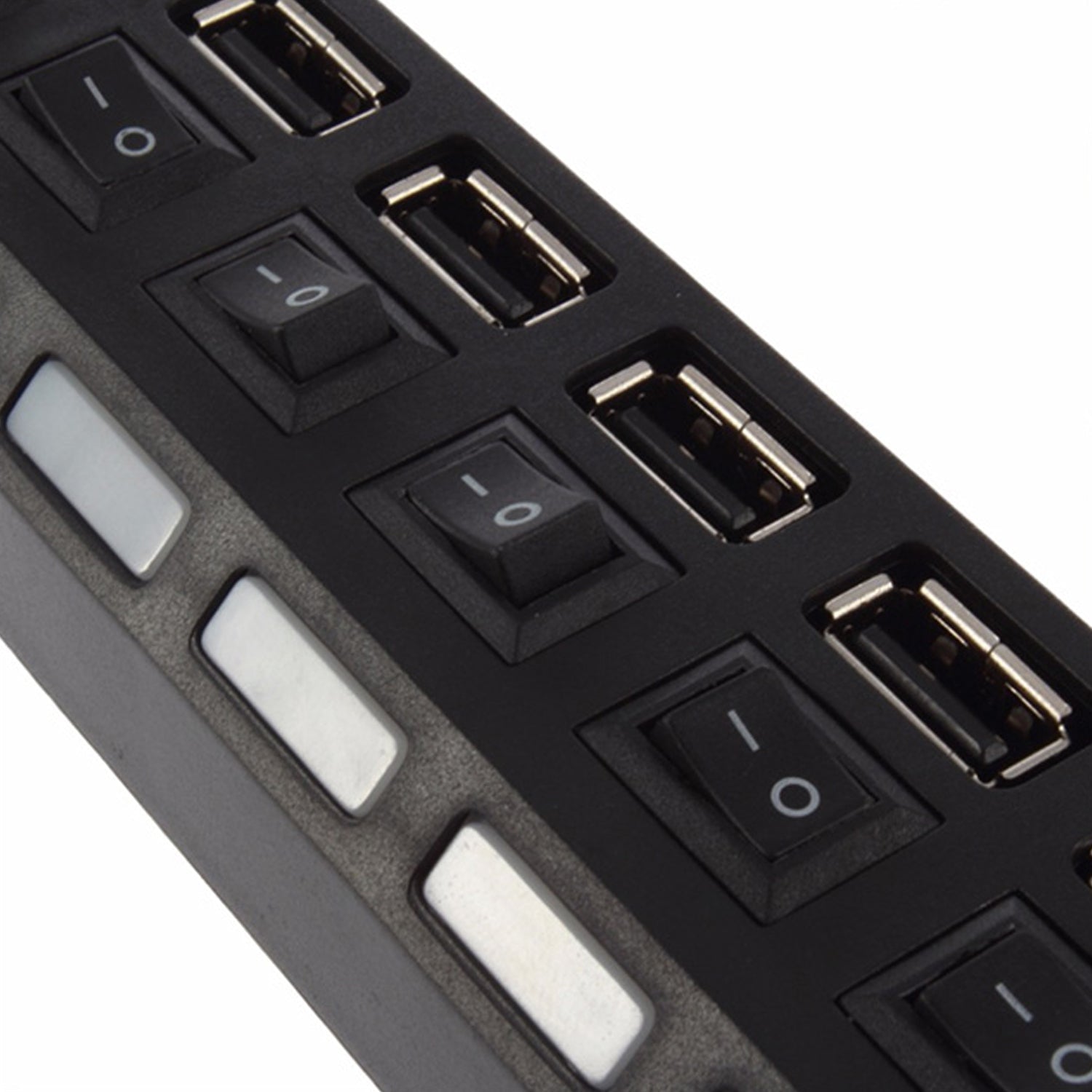 USB Splitter Multi Port USB 2.0 Hub, 7 Port with Independent On/Off Switch and LED Indicators USB A Port Data Hub, Suitable for PC Computer Keyboard Laptop Mobile HDD, Flash Drive Camera Etc - Bhavnagar Deodap