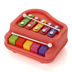 2 in 1 Baby Piano Xylophone Toy for Toddlers, 5 Multicolored Key Keyboard Xylophone Piano, Preschool Educational Musical Learning Instruments Toy for Baby Kids Girls Boys 3+ Years (1 Pc) - Bhavnagar Deodap