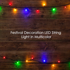 3Mtr Home Decoration Diwali & Wedding LED Christmas String Light Indoor and Outdoor Light ,Festival Decoration Led String Light, Multi-Color Light 8mm (15L 3 Mtr) - Bhavnagar Deodap