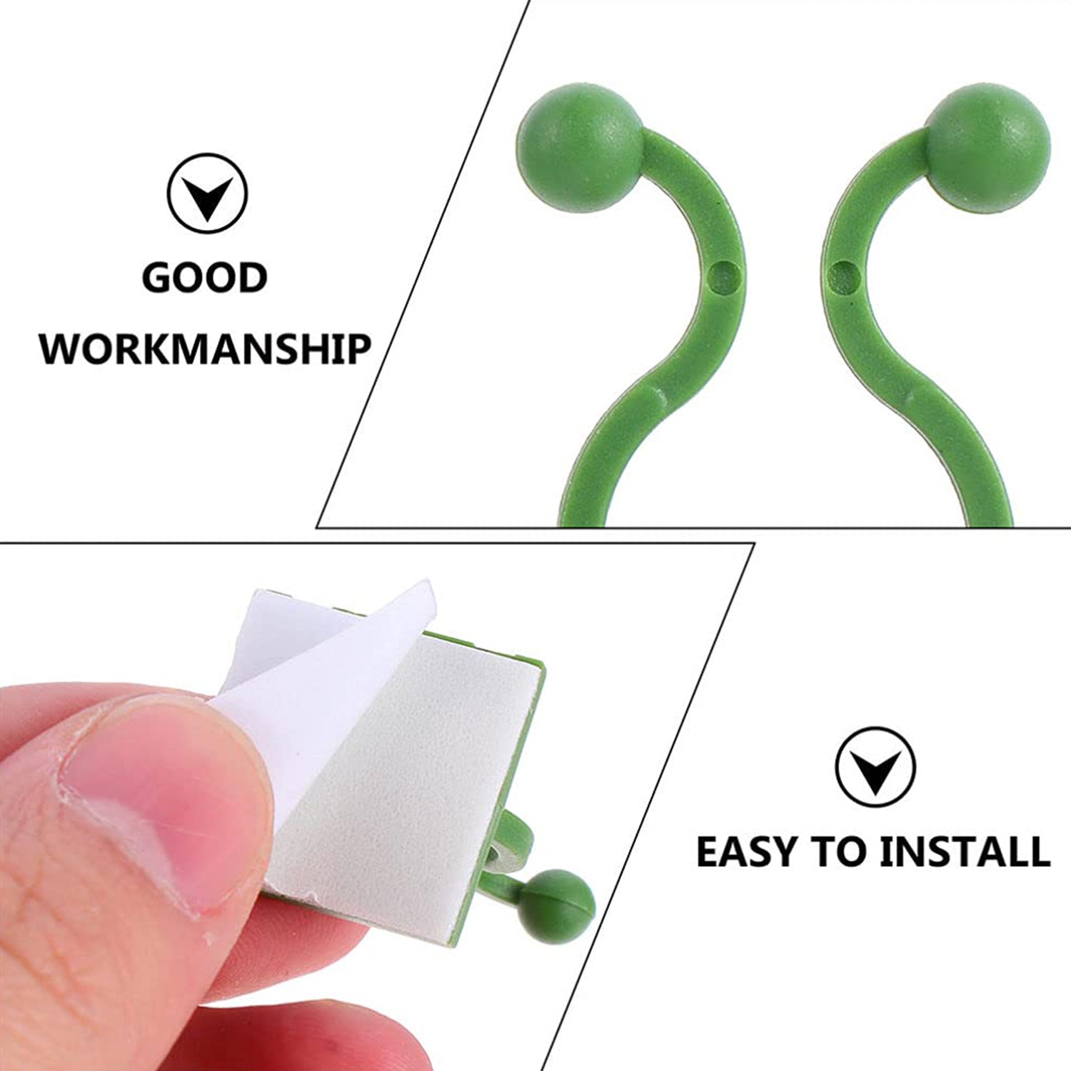 Plant Climbing Wall Fixture Clip Self-Adhesive Hook (40 Pcs Set / With plastic box) - Bhavnagar Deodap