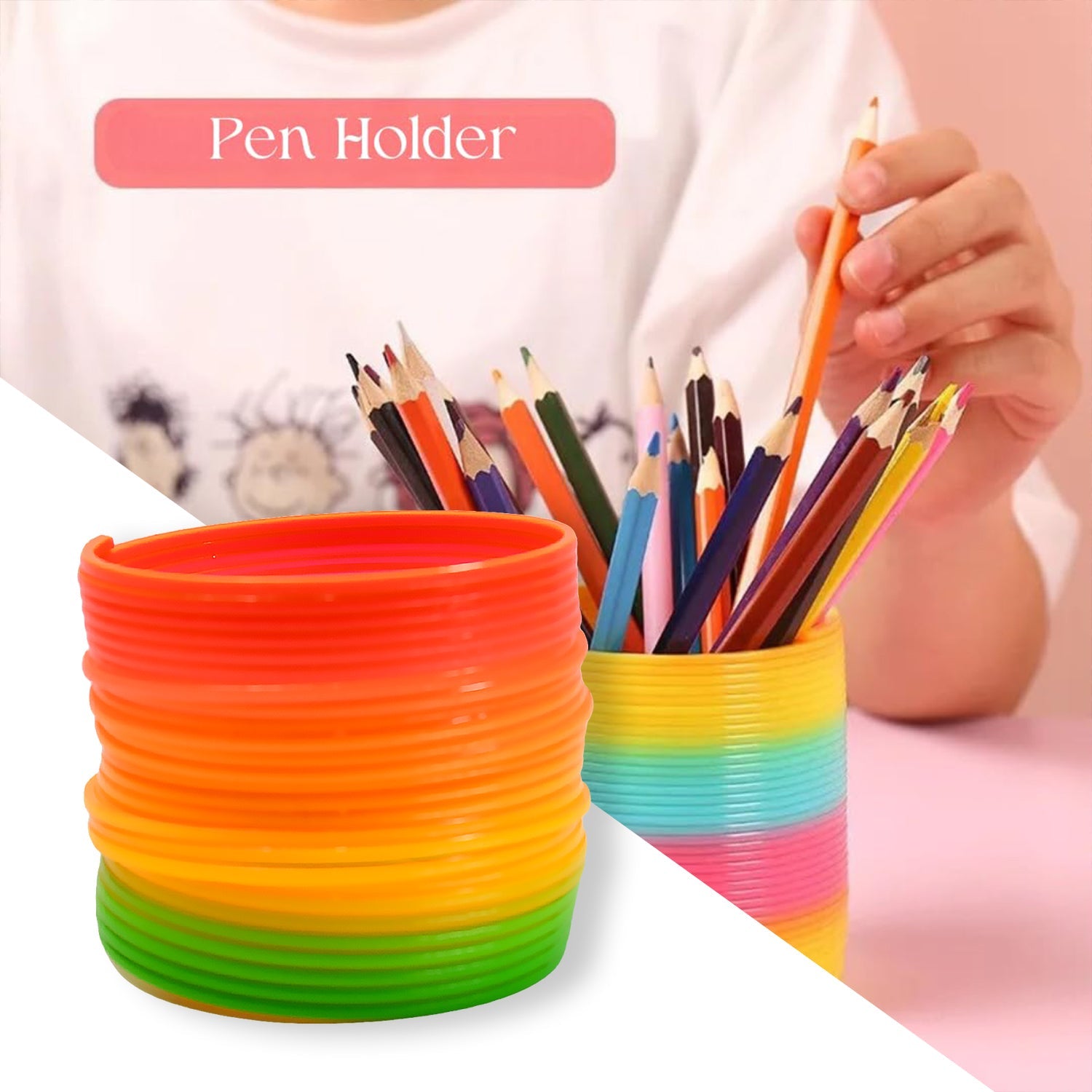 Rainbow Spring, Rainbow Spring Toys, Slinky, Slinky Spring Toy, Toy for Kids, for Kids Adults of All Age Group, for Birthdays, Compact and Portable Easy to Carry (1 Pc) - Bhavnagar Deodap