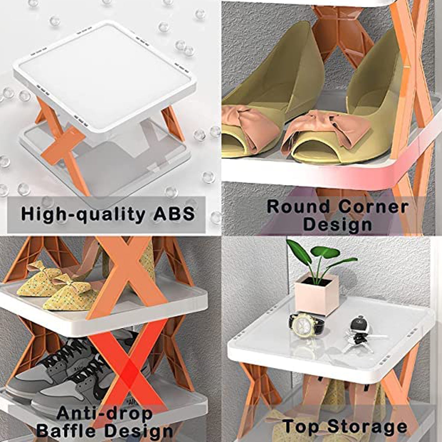 6 LAYER SHOE RACK DESIGN LIGHTWEIGHT ADJUSTABLE PLASTIC FOLDABLE SHOE CABINET STORAGE PORTABLE FOLDING SPACE SAVING SHOE ORGANIZER HOME AND OFFICE - Bhavnagar Deodap