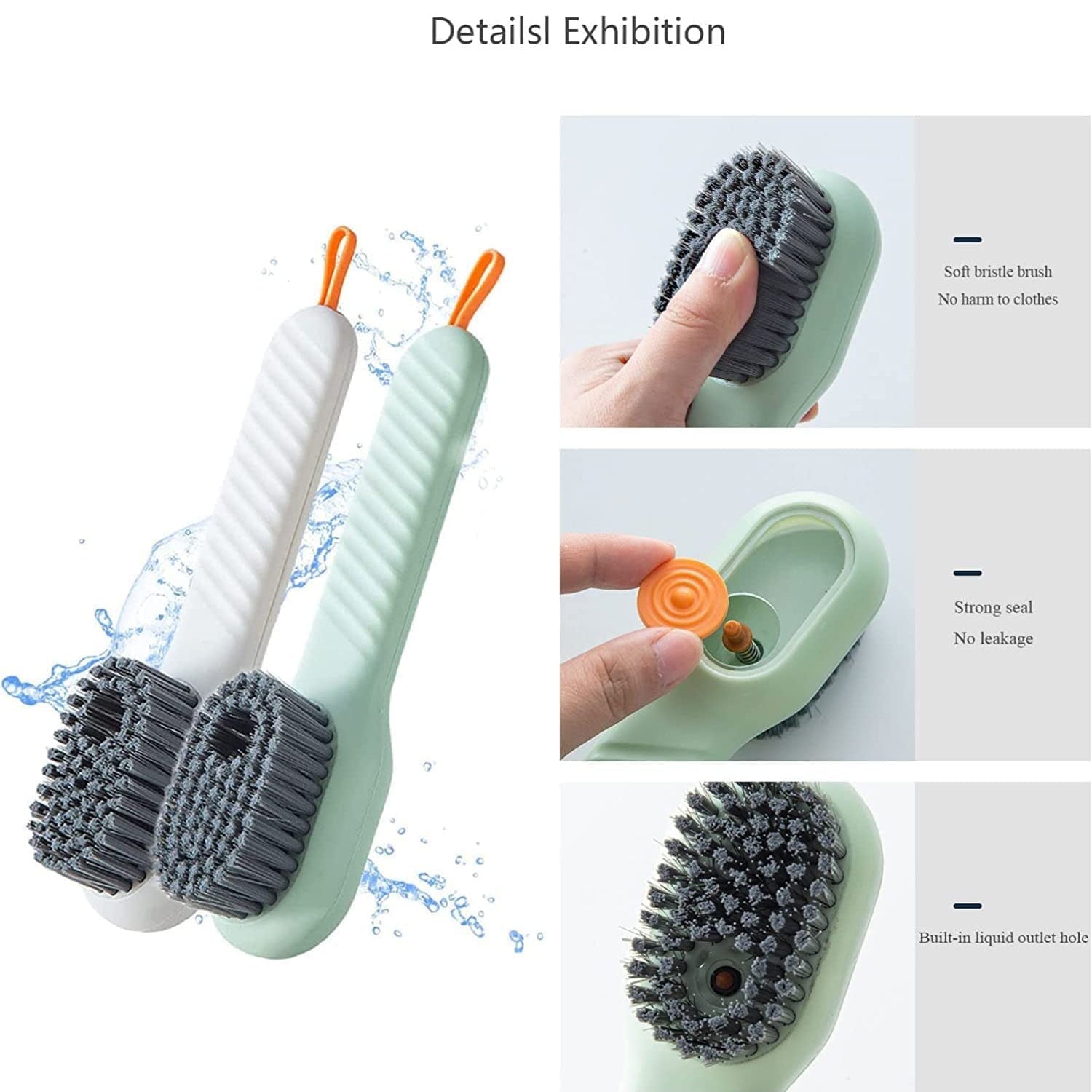 Multifunctional Scrubbing Brush with Liquid / Soap Dispenser, Cleaning Brush with Liquid / Soap Dispenser, Shoe Brush for Cleaning, Cloth Cleaning Brush with Handle Liquid Shoe Brush For Shoe Clothes (1 Pc) - Bhavnagar Deodap