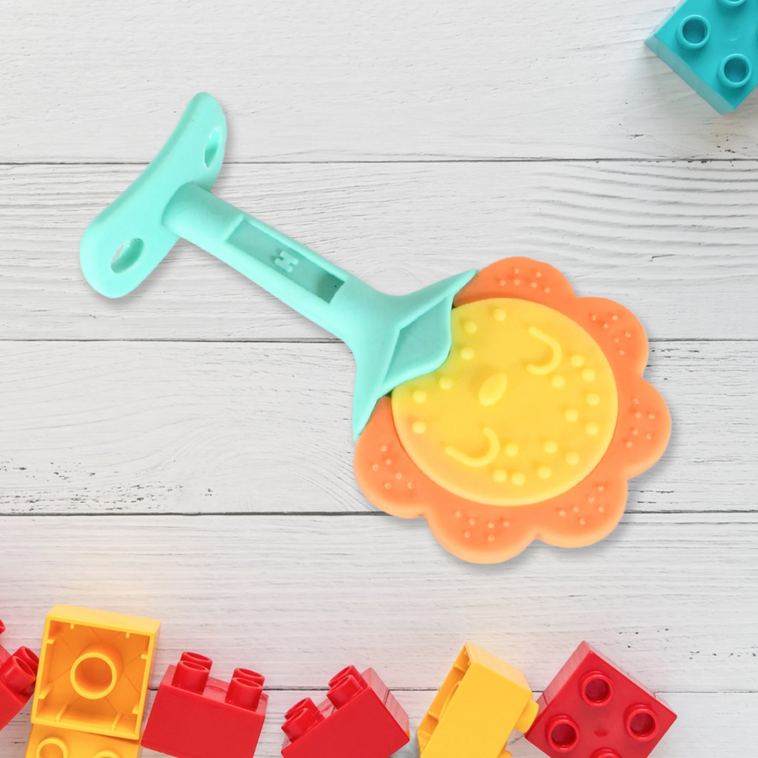 Baby Silicone Teether, Fruit Teether for Toddlers,100% Food Grade Silicone Teether, Non-Toxic & Latex Free Suitable for Kids Above 3 Months Sunflower, Moon Shape(1 Pc) - Bhavnagar Deodap