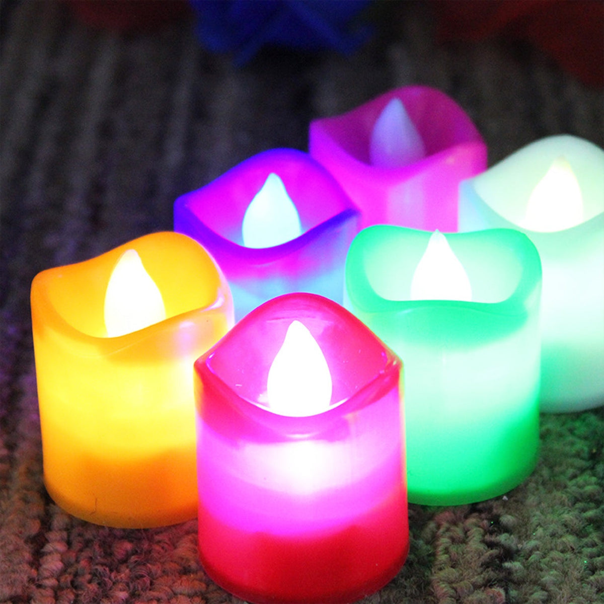 Festive Lighting for Any Occasion: 24 Pack LED Tealight Candles (Multicolor) - Bhavnagar Deodap