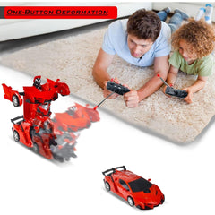 2 In 1 Automatic Robot Converted Remote Control Car With Light Scale 360°Drifting Deformation Robot Car Toy Kids Boys, Robot Convert Unique Toy For Boys (1 Pc) - Bhavnagar Deodap