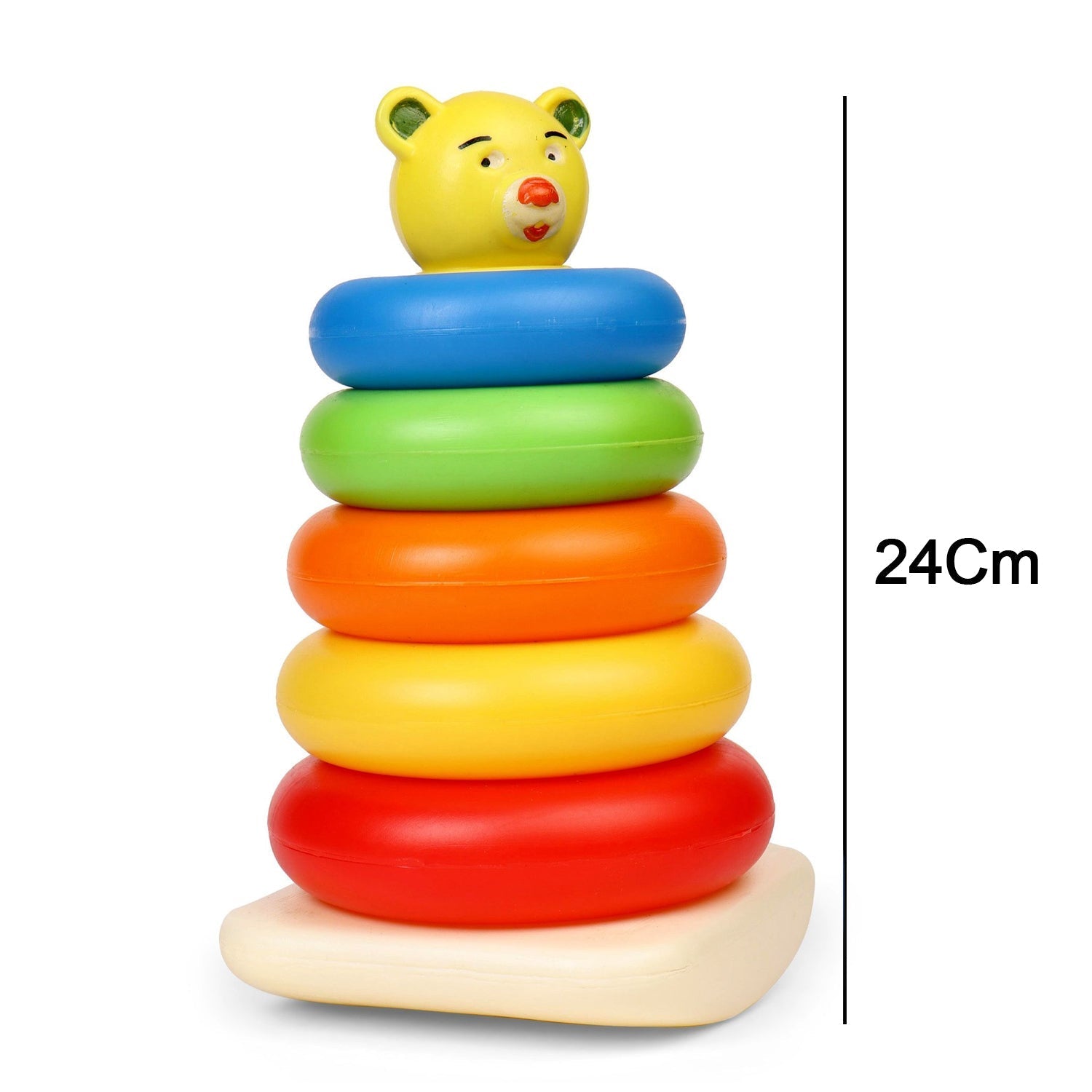 Plastic Baby Kids Teddy Stacking Ring Jumbo Stack Up Educational Toy 5pc - Bhavnagar Deodap