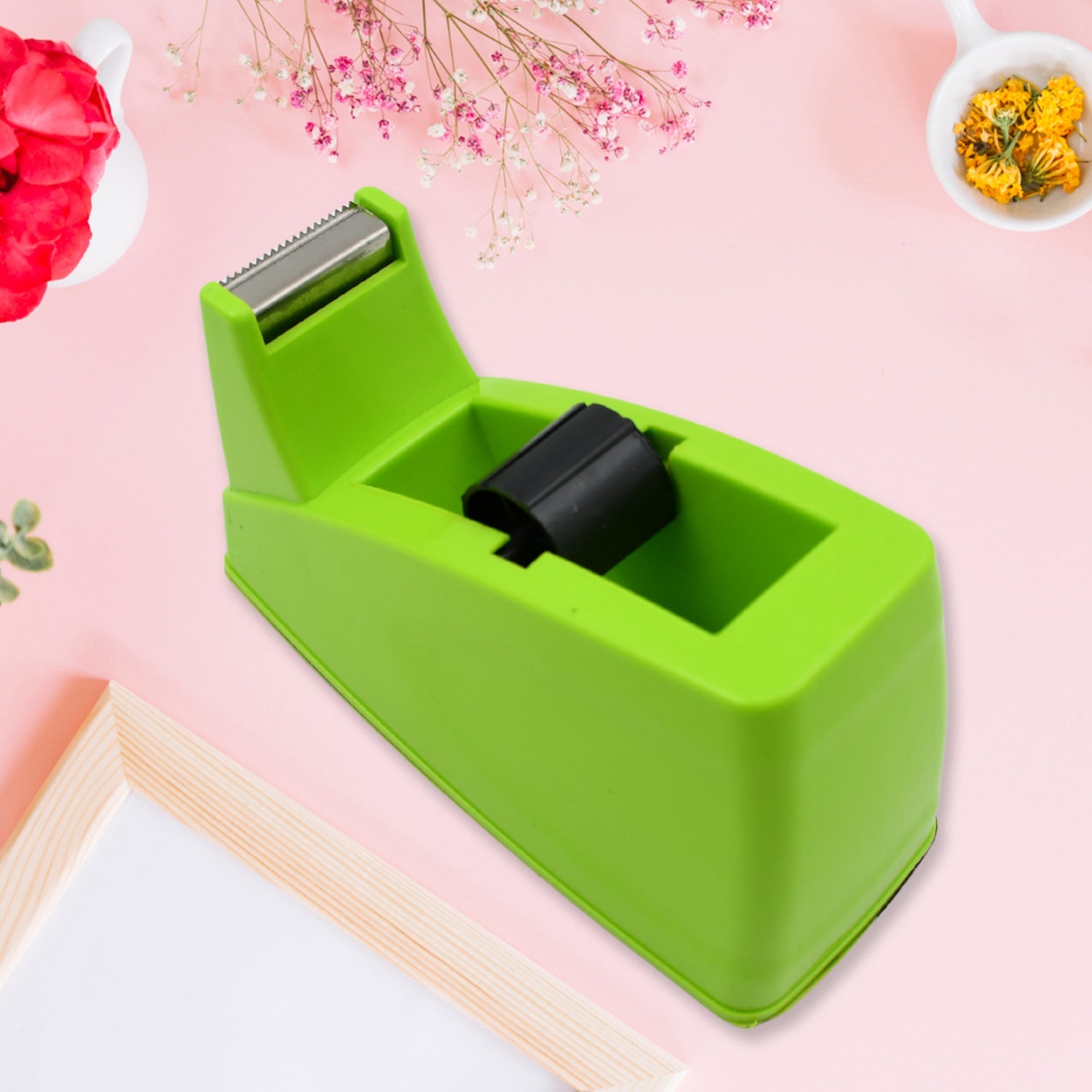 Plastic Tape Dispenser Cutter for Home Office use, Tape Dispenser for Stationary, Tape Cutter Packaging Tape School Supplies (1 pc / 515 Gm) - Bhavnagar Deodap