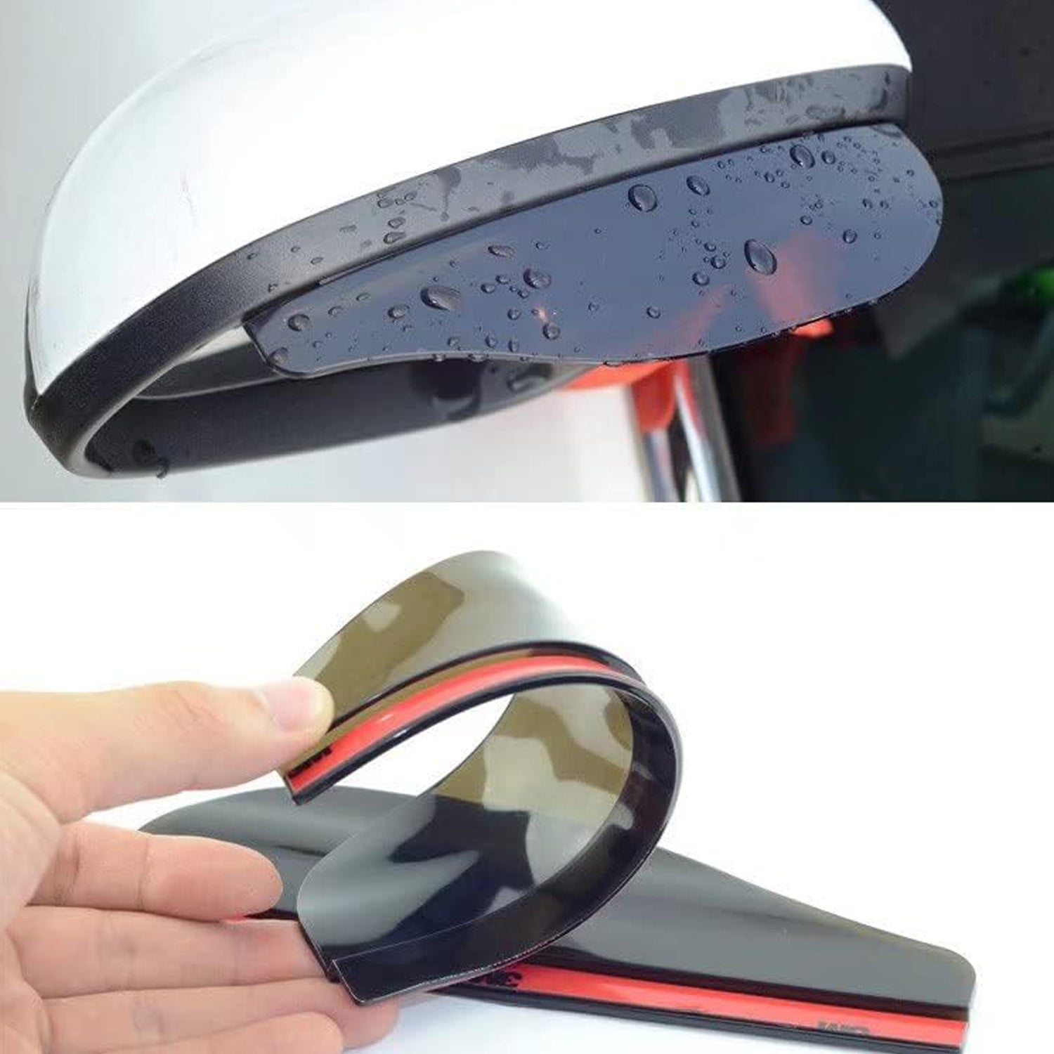 1 Pair Mirror Rain Protector Car Rearview Mirror Rain Blades Car Back Mirror Eyebrow Rain Cover Car Rearview Mirror Eyebrow Covers Flexible Protection Rainproof Decoration Accessories (2 Pcs set) - Bhavnagar Deodap