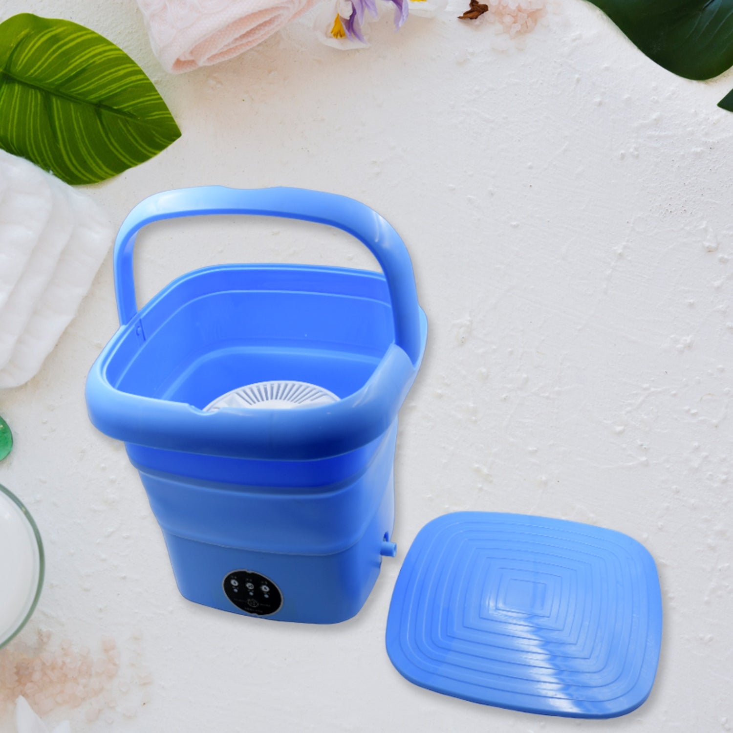 Mini Washing Machine Foldable Mini Washer with Drain Basket Portable Washing Machine Foldable for Laundry Travel Camping RV Baby Clothes - Bhavnagar Deodap