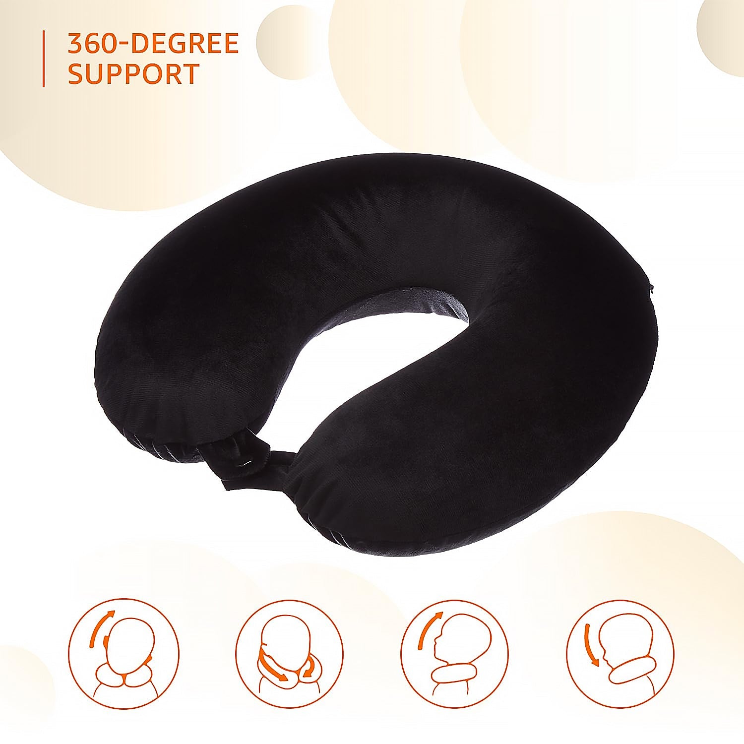 8512 3 in 1 Comfortable Travel Sleeping Kit, Neck Pillow, Eye Mask & Ear Plug Set Inflatable Plane Sleeping Pillow Head Neck Support Pillows for Travel Airplane Office, Black - Bhavnagar Deodap