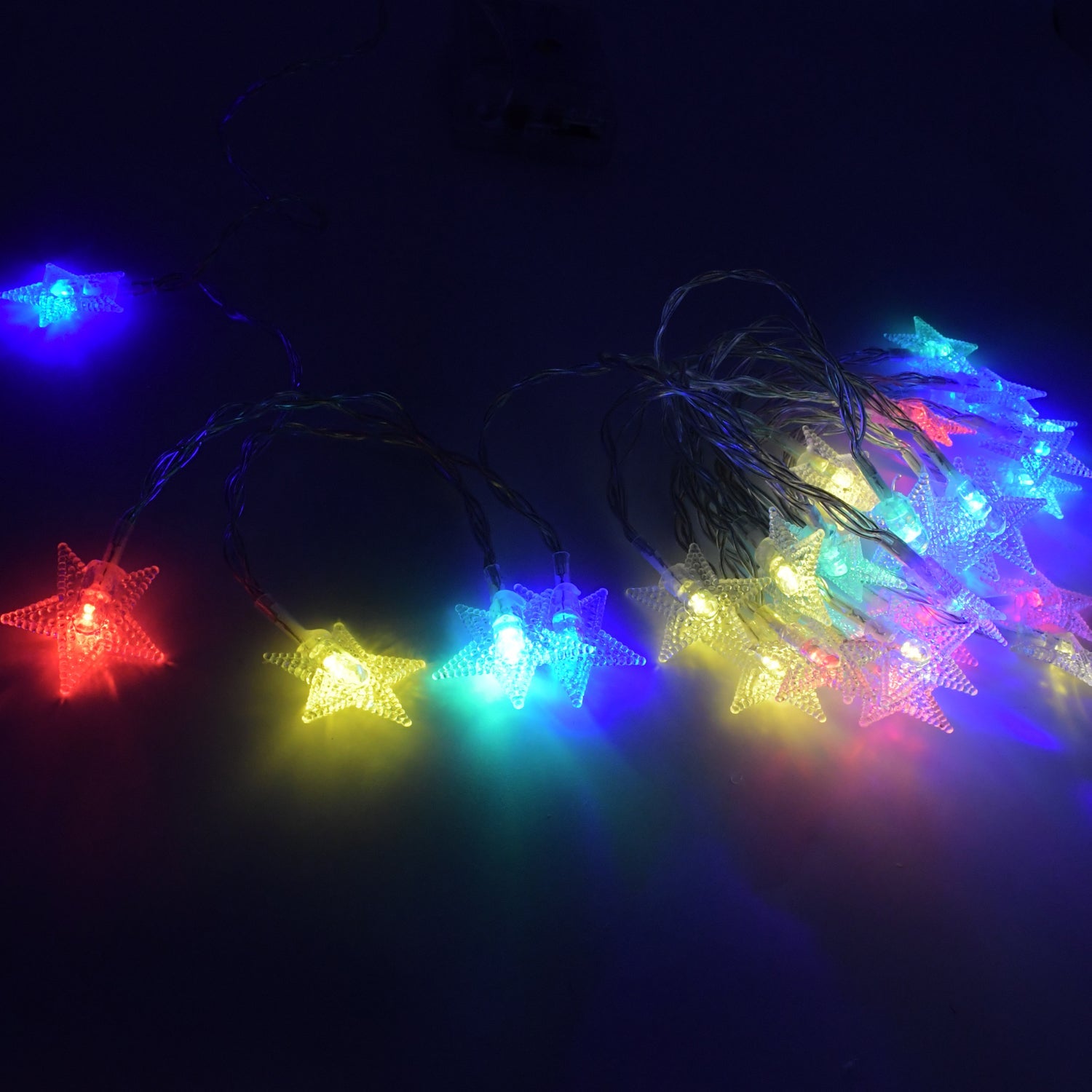 28 LED / Star 3.9 Meter Star Shape Led Light Battery Operated with Flashing Modes for Home Decoration, Kids Room, Waterproof Diwali & Wedding LED Christmas Light Indoor and Outdoor Light ,Festival Decoration (Multicolor Battery Not Included 3.9Mtr) - Bhavnagar Deodap