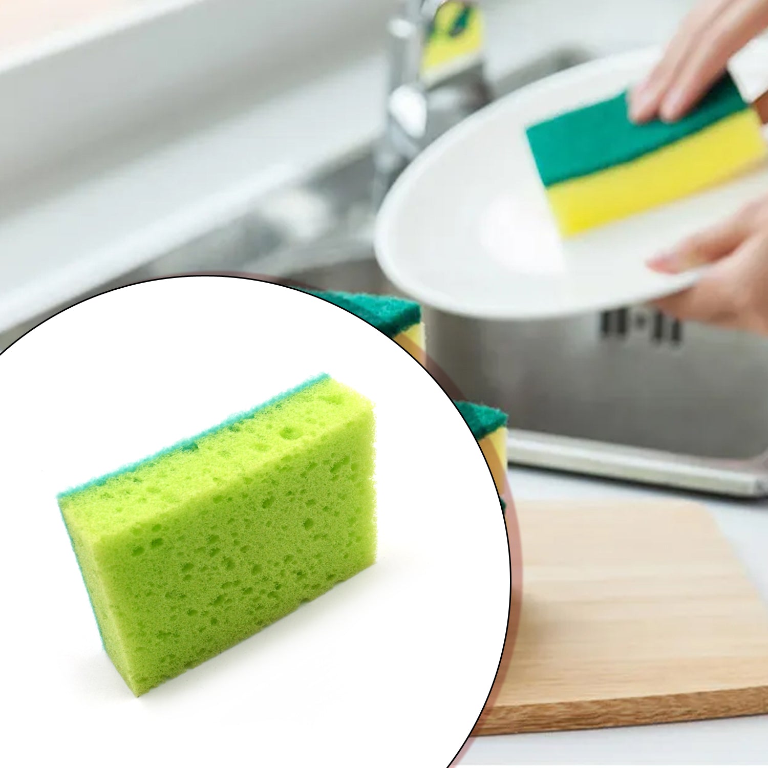 Multi-Purpose Small, Medium & Big 2 In 1 Color Scratch Scrub Sponges, Sponge, Wear Resistance, Dish Washing Tool, High Friction Resistance Furniture for Refrigerator Sofa for Kitchen, Household (1 Pc) - Bhavnagar Deodap