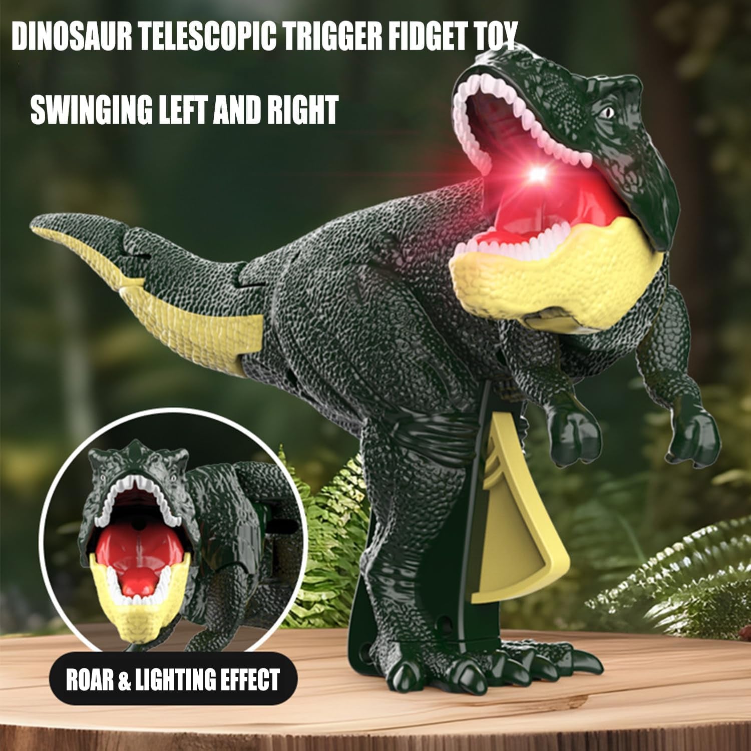 Dinosaur Roaring Toys Trigger, Dinosaurs Toys with Dinosaur Sound Lighting Model Vibrating Head Moving (3 + Years / 1 Pc) - Bhavnagar Deodap