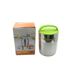 LEAK-PROOF THERMOS FLASK FOR HOT FOOD, WARM SOUP CUP, VACUUM INSULATED LUNCH BOX, FOOD BOX FOR THERMAL CONTAINER FOR FOOD STAINLESS STEEL (1.6 L) - Bhavnagar Deodap