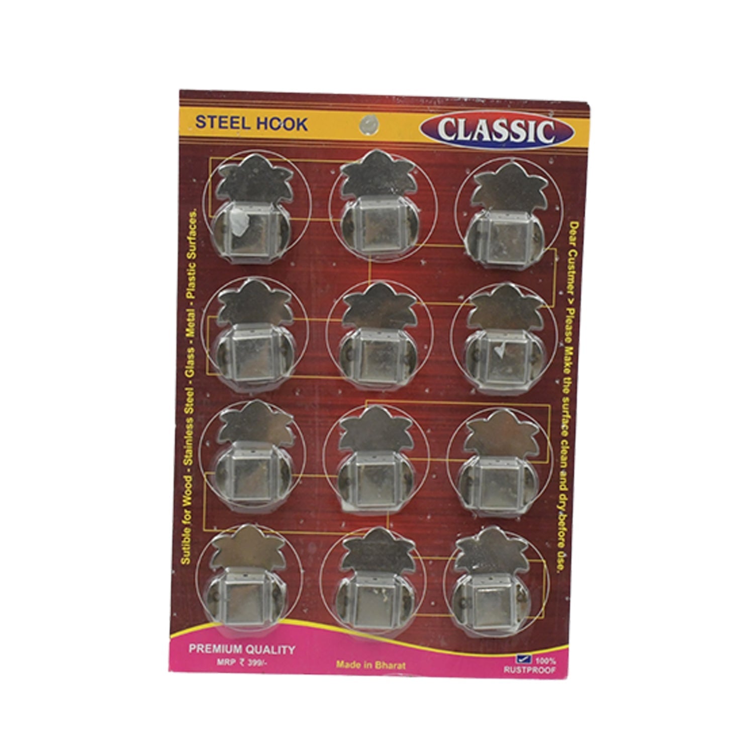 Stainless Steel Agarbatti Stand (12 Pack): Self-Adhesive, Wall Mounted - Bhavnagar Deodap