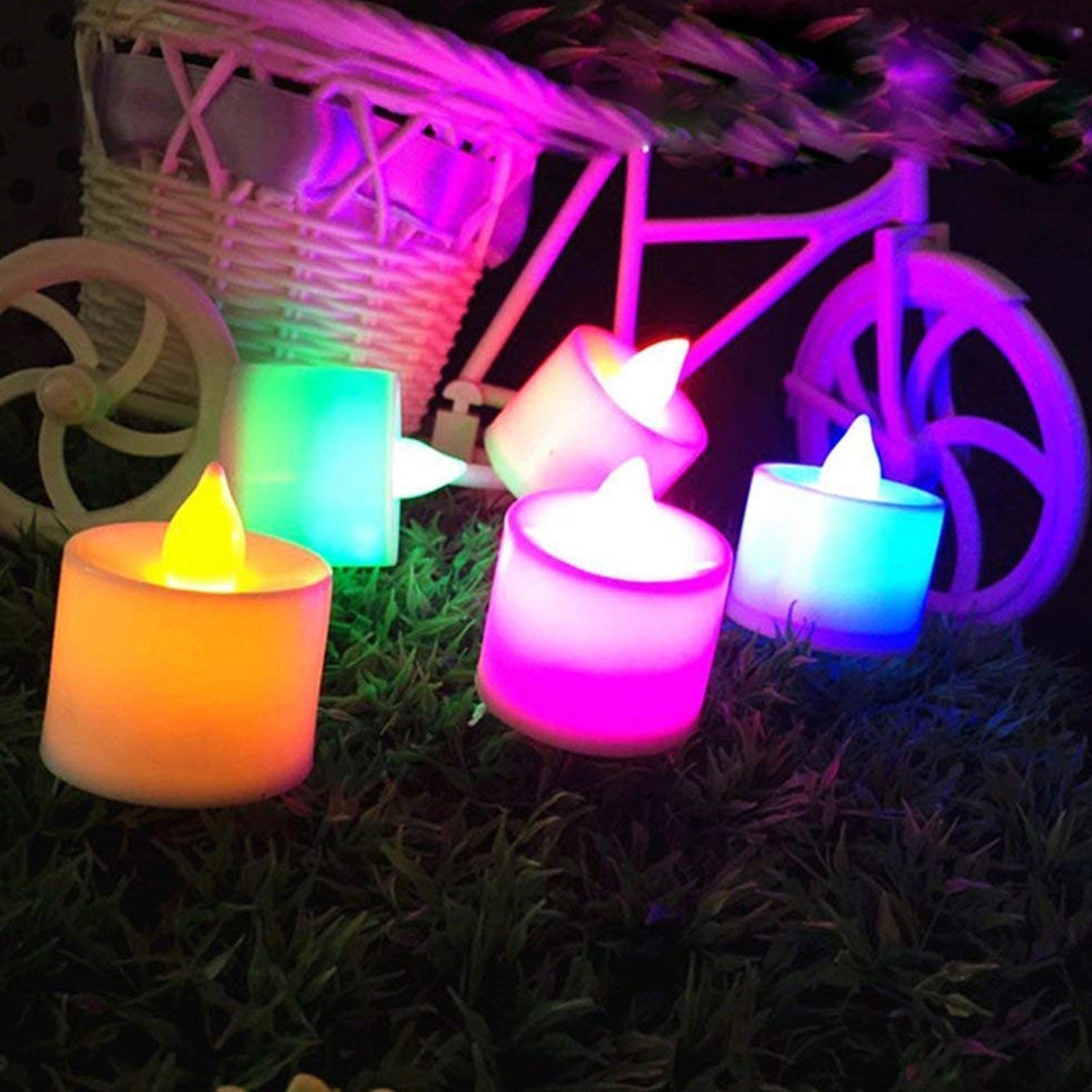 Multicolor LED Tealights Candles (24 Pack): Festive Decorations - Bhavnagar Deodap