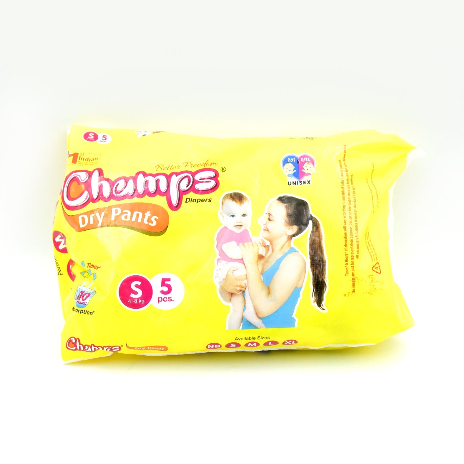 Travel-Friendly Diapers: Champs Small Diaper Pants (5 Pack) - Leakproof - Bhavnagar Deodap