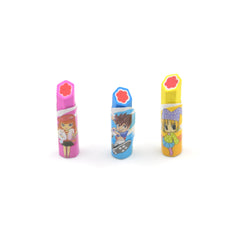 Lipstick Style Rubber Eraser for Return Gift, Lipstick Shape Non-Toxic Eraser for Kids, 3D Stationary for Birthday Return Gift (3 Pc Set) - Bhavnagar Deodap