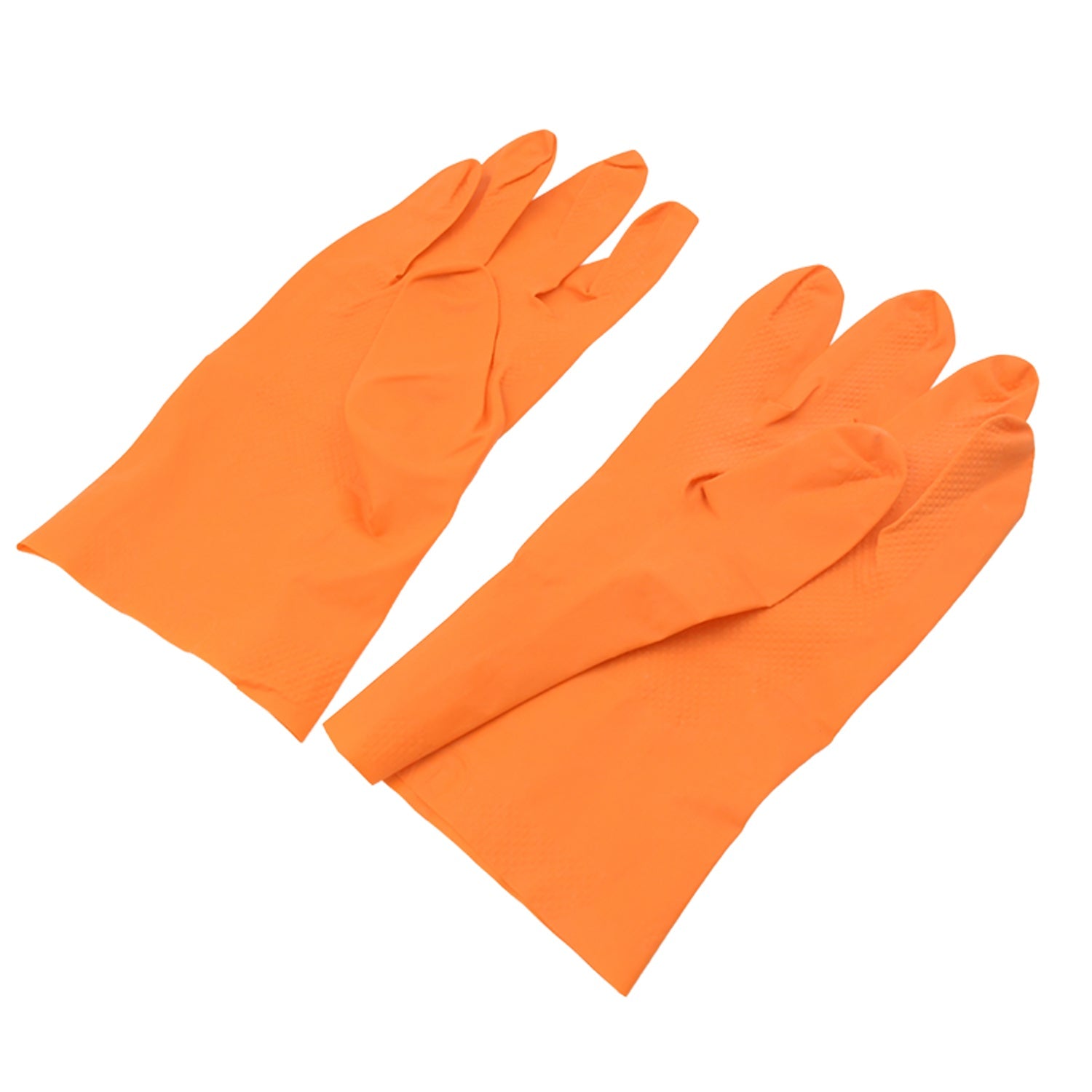 Multipurpose Rubber Reusable Cleaning Gloves, Reusable Rubber Hand Gloves I Latex Safety Gloves I for Washing I Cleaning Kitchen I Gardening I Sanitation I Wet and Dry Use Orange Gloves (1 Pair 40 Gm) - Bhavnagar Deodap