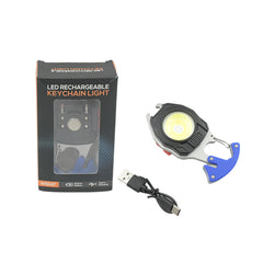 Keychain Led Flashlight Rechargeable Multi Function 6 Lighting Modes Pocket Key Chain Flash Light USB for Outdoor Camping,Walking With Cigarette Lighter - Bhavnagar Deodap