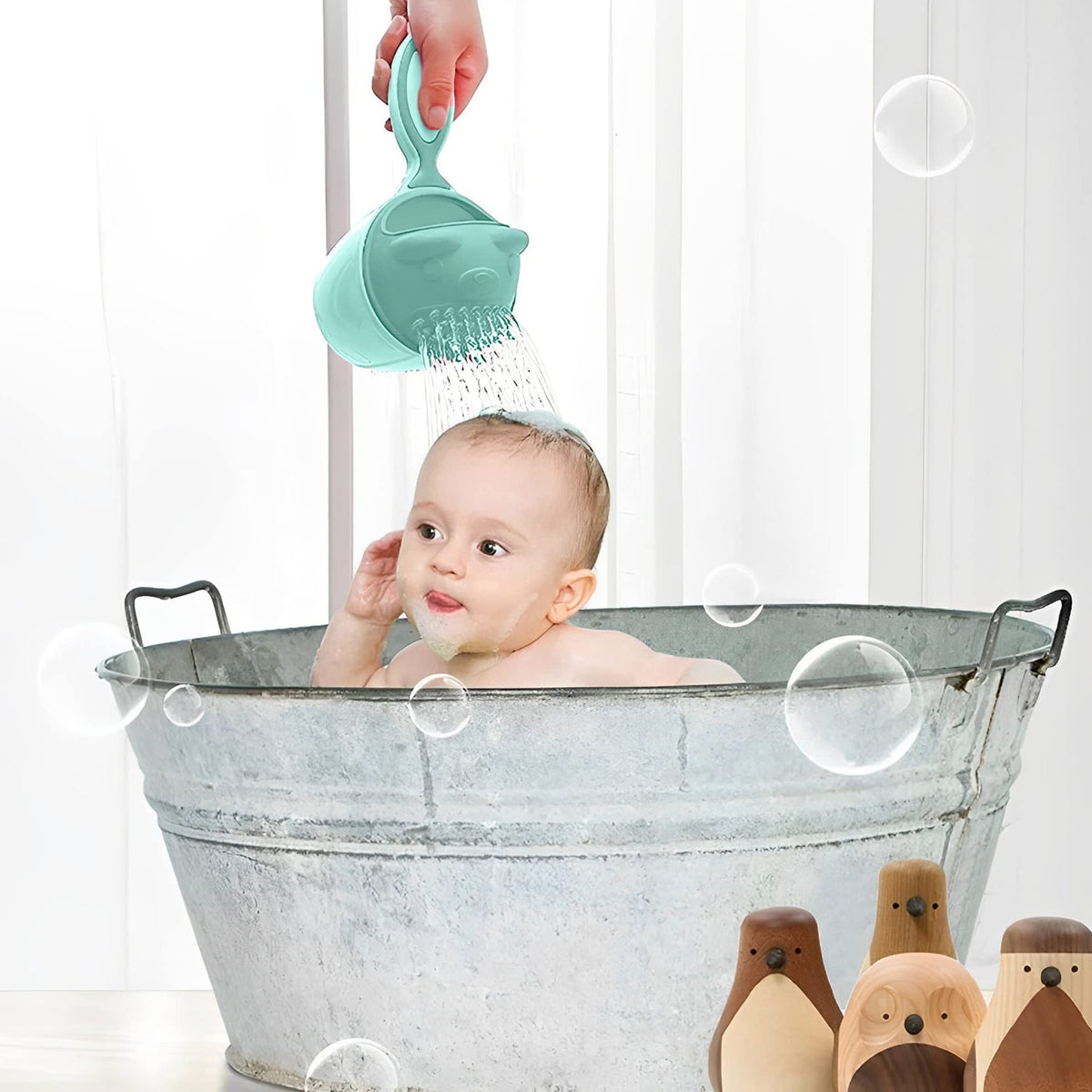 Baby Shampoo Shower Cup Safe Soft Bathing Water Scorpion Baby Bath Tumbler Hair Washing Mug Rainer - Bhavnagar Deodap