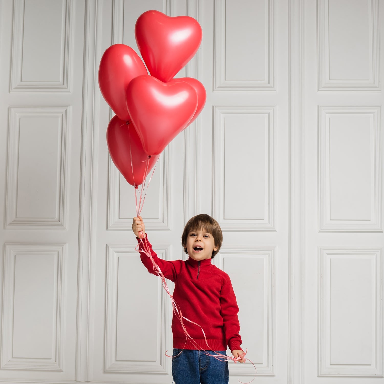 Heart shaped balloons Kinds of Rainbow Party Latex Balloons for Birthday / Anniversary / Valentine's / Wedding / Engagement Party Decoration Multicolor (4 Pcs Set) - Bhavnagar Deodap