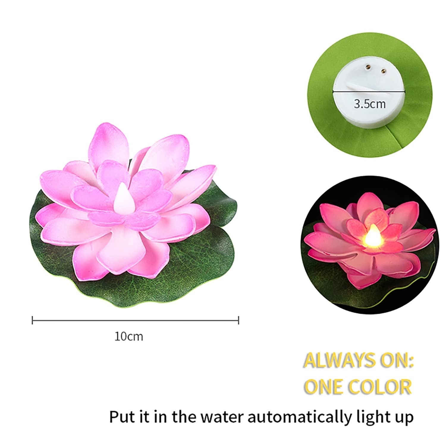 Water Floating Smokeless Candles & Lotus Flowers Sensor Led TeaLight for Outdoor and Indoor Decoration - Pack of 6 Candle (Pack of 6) - Bhavnagar Deodap