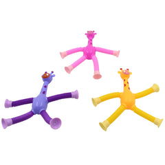 LED Telescopic Suction Cup Giraffe Toy, Pop Tubes Fidget Toys, Shape Changing Telescopic Sensory Tubes Fidget Tubes Sensory Toys Suction Toy, Funny Gift (3 Pcs Set) - Bhavnagar Deodap