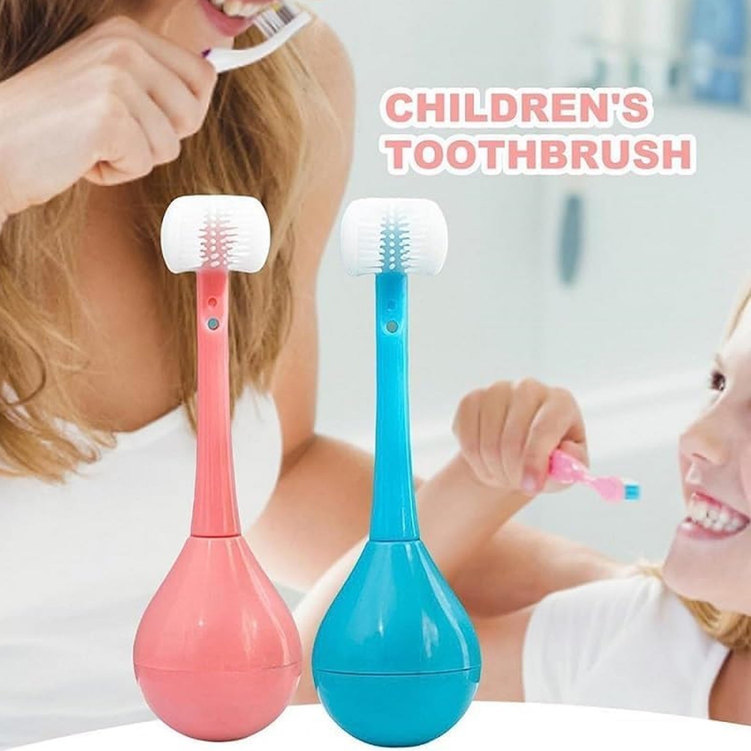 Toothbrush - Soft Bristle Toothbrush - 3-Sided Training Toothbrush With Silicone Head, Inverted Cleaning Toothbrush for Aged 2-12, Children's Cleaning (1 Pc) - Bhavnagar Deodap