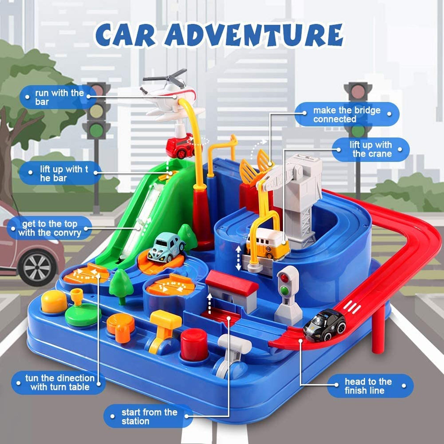 Car Adventure Toys, City Rescue Preschool Toy, Race Tracks for Boys, Parent-Child Interactive Kids Race Car Track Play sets (Adventure Toy) - Bhavnagar Deodap