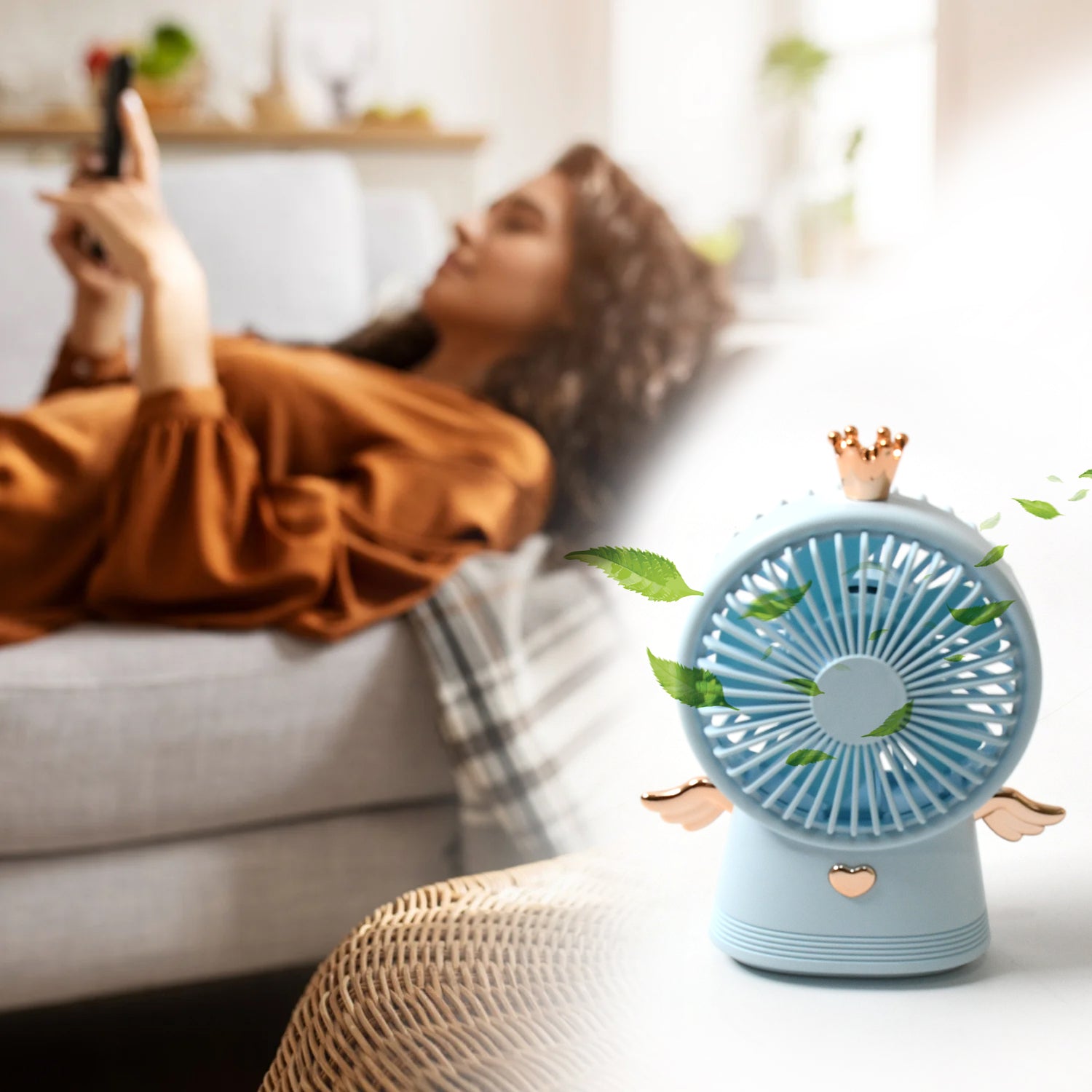 Cute Electric Mini Handheld Fan, Portable USB Rechargeable Mini Fan for Home, Office, Travel and Outdoor Use (1 Pc) - Bhavnagar Deodap