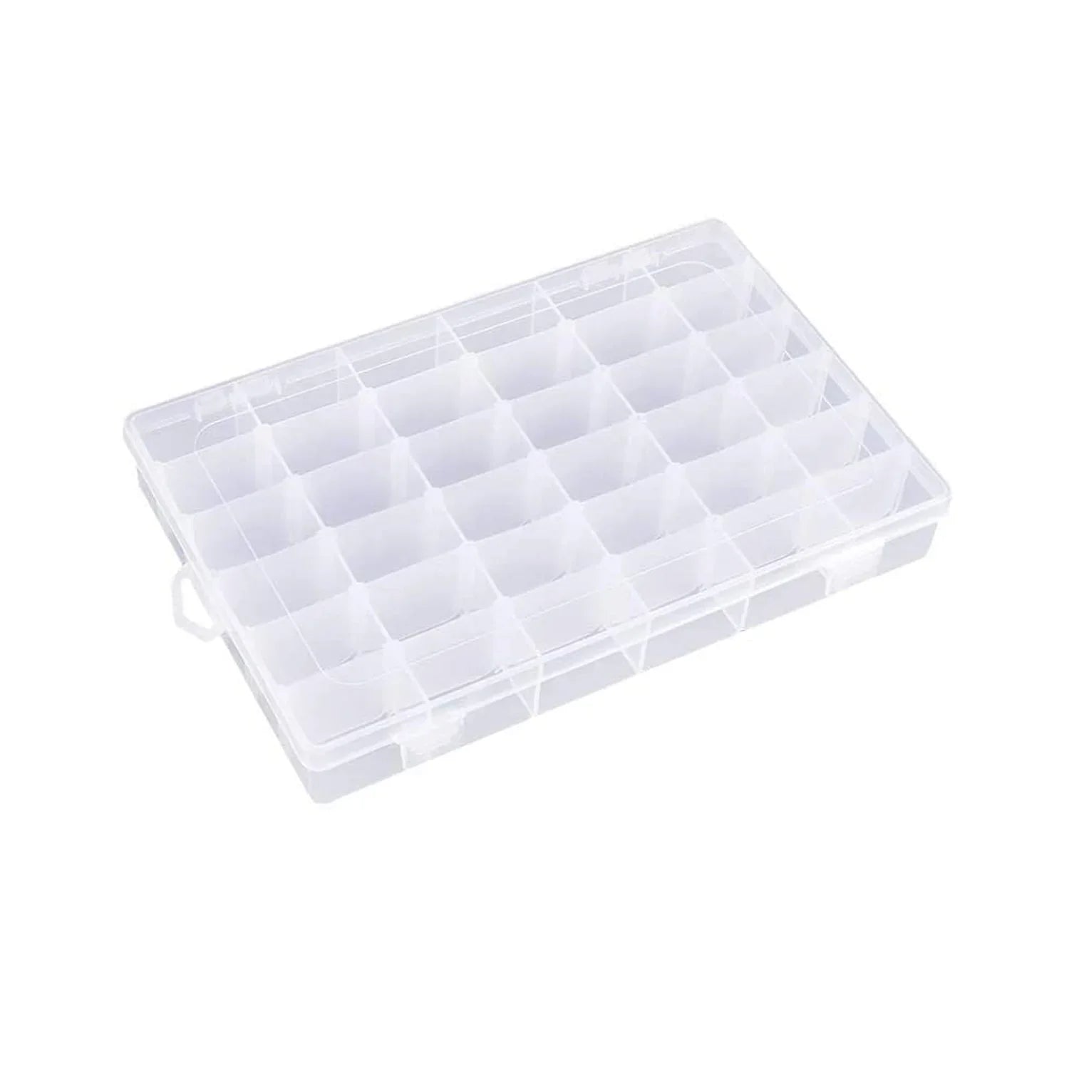 36 Grids Clear Plastic Organizer Jewelry Storage Box with Adjustable Dividers, Transparent Organizer Box (1pc) - Bhavnagar Deodap