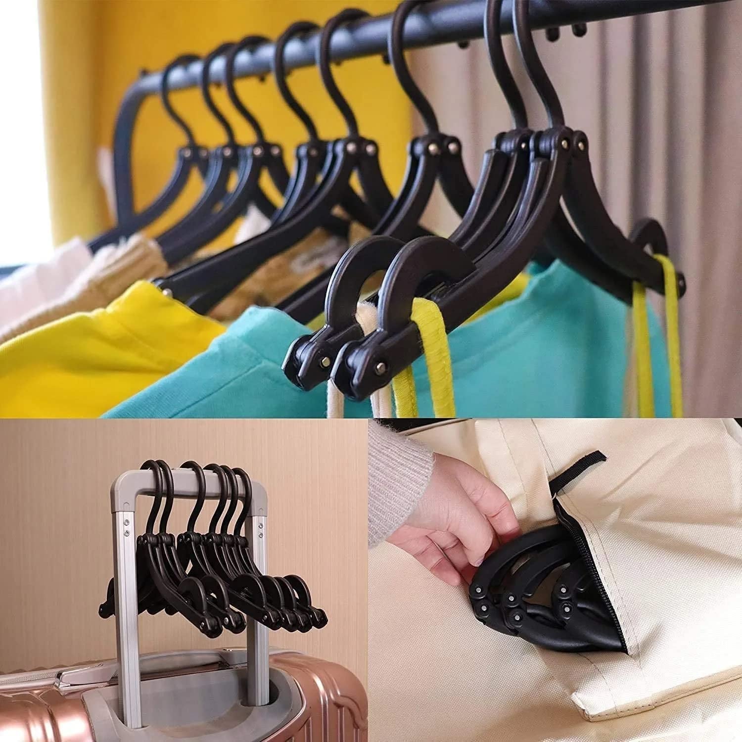 Travel Hangers, Portable Folding Clothes Hangers for Scarves Suits Trousers Pants Shirts Socks Underwear Travel Home Foldable Clothes Drying Rack - Bhavnagar Deodap