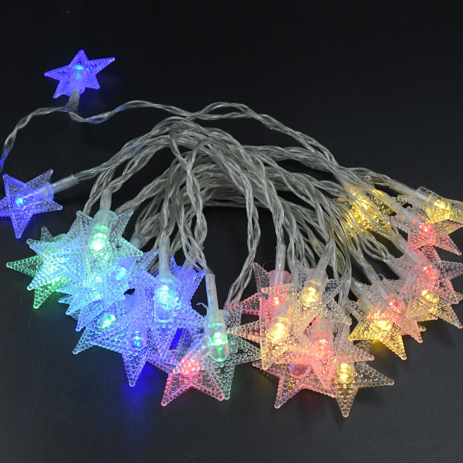 28 LED / Star 3.9 Meter Star Shape Led Light Battery Operated with Flashing Modes for Home Decoration, Kids Room, Waterproof Diwali & Wedding LED Christmas Light Indoor and Outdoor Light ,Festival Decoration (Multicolor Battery Not Included 3.9Mtr) - Bhavnagar Deodap